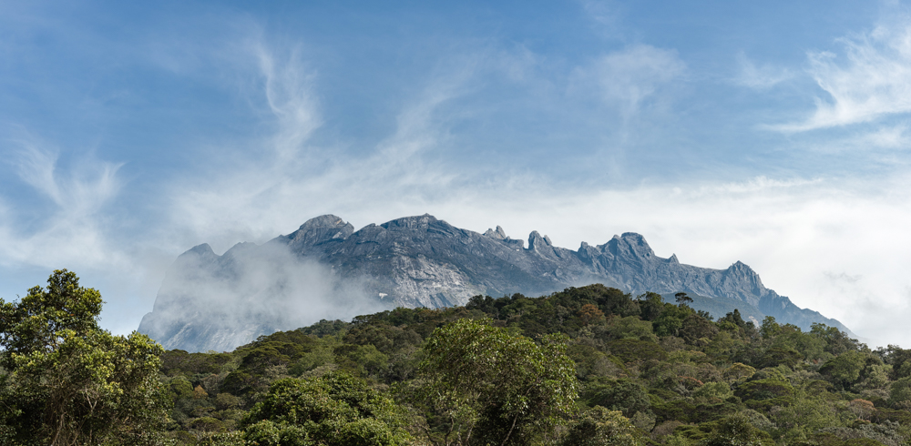 View of mountains in Malaysian Borneo